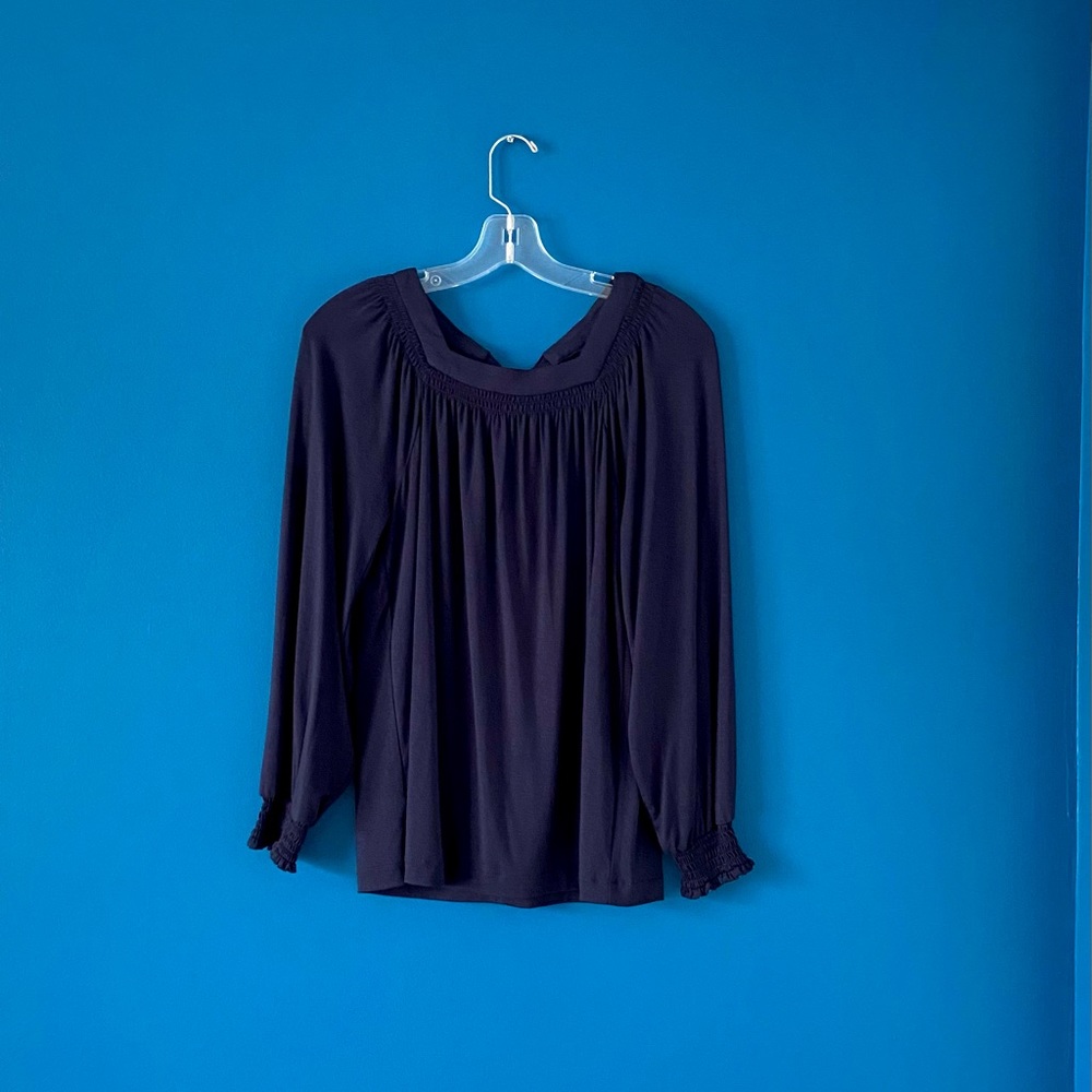 Ann Taylor long sleeve tie back blouse